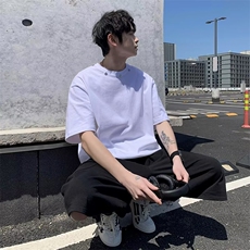 C366-P282024设计感小众圆领短袖夏季新款高街复古正肩t恤男现货，男装T恤，星座512-6