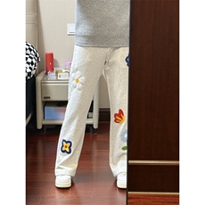 【档口现货】CXWK01HH-特P44dua同款刺绣花花卫裤花卉毛巾绣裤子，男装休闲裤，星座1007（原301D）