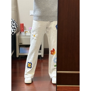 【档口现货】CXWK01HH-特P44 dua同款刺绣花花卫裤花卉毛巾绣裤子图片