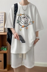 华夫格套装运动短袖t恤套装休闲两件套一套HZ84142-P44，男装T恤，电商A040