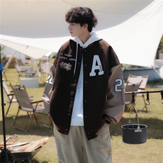 美式棒球服男春季潮牌vintage复古宽松夹克百搭情侣外套W4535-P52，男装夹克，星座412