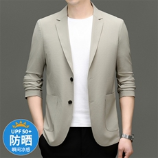 2024锦氨无痕休闲防晒衣西装便西上衣单层夏季薄款春夏单西服外套，男装西服，钱塘723