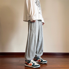 品质加绒加厚束脚运动裤简约拼接宽松卫裤XZ102A-2-K2213-P60，男装休闲裤，星座211-1