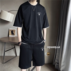 TZ7013-p55-限价78-M-5XL店主风撞色短袖T恤情侣套装男大码，男装T恤，星座103A