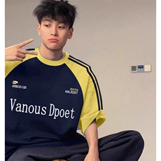 黄袖拼藏青
