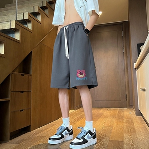 新款菠萝格抖音直播得物宽松男中裤五分短裤K105P28控45图片