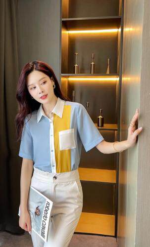 高密长丝斜纹衬衣，女装，七米