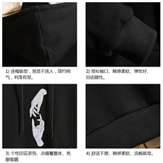 WY2147-P35加绒款-P40纯棉连帽卫衣男大码运动帽衫宽松薄砖墙，男装卫衣，电商A040A