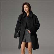 2025秋冬百搭时尚简约保暖大衣，女装双面呢大衣，荣图大衣