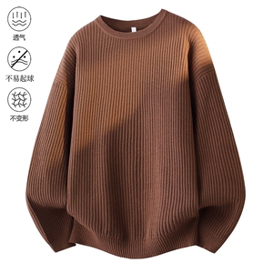 2025秋冬加厚高品质设计感纯色街头圆领轻奢针织毛衣MZ84-P48图片