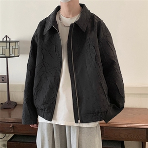 1秋季潮复古褶皱高级感哈灵顿休闲大码M-5XL夹克男JK8742P75图片