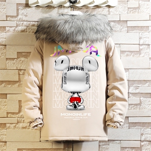MM48214-P130冬季大毛领衣男士大码加厚袄男服砖墙,5月男生穿搭推荐图片