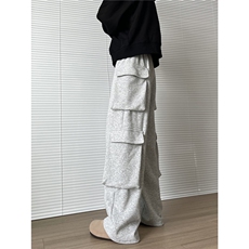 【现货】XZ612-BK03-P55秋冬新款大口袋工装直筒垂坠卫裤街舞裤，男装休闲裤，星座612