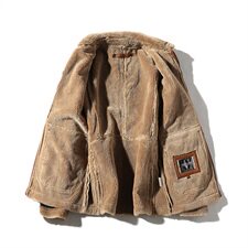 日系白底冬季皮毛一体男加绒加厚外套Z131-P240大货主推，男装夹克，电商D308