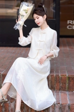 【现货】绣花连衣裙两件套2024夏季新款气质优雅裙子，女装连衣裙，C位