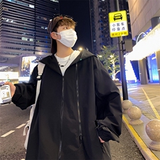 男士秋季连帽夹克男装休闲宽松外套男青少年潮流A266-JK9126-P80，男装夹克，电商A266