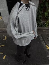秋冬款重磅宽松纯色双拉链卫衣男女美式高街情侣装外套L67855-P45，女装短外套，星座1008