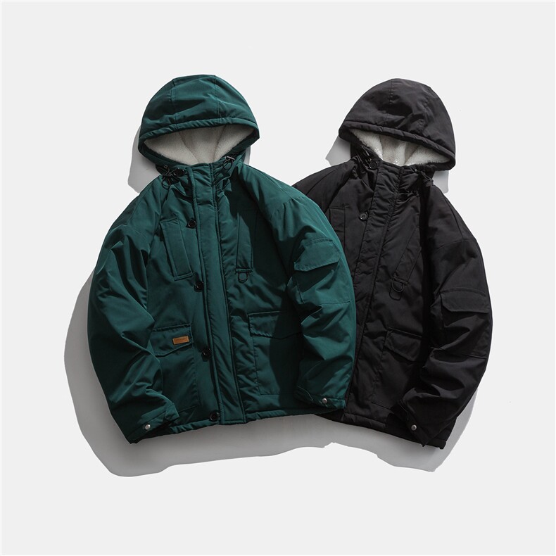 ZM059-P140连帽工装多口袋羊羔毛夹棉棉衣加厚棉服潮牌外套男,男装棉衣,星座1408-1