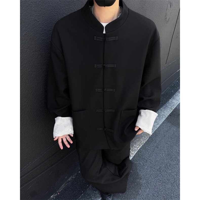 2025秋冬潮小西装外套立领中山装风盘扣西服XF8001-特P60，男装西服，电商042