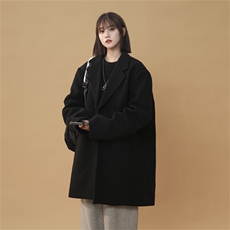 N9109/P90秋冬新款呢料毛呢西服男宽松外套上衣潮流宽松呢大衣，女装毛呢外套，电商A141