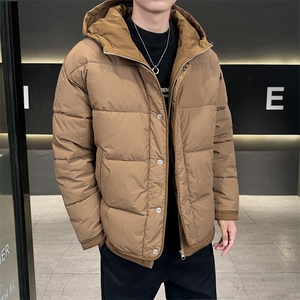日系复古假两件连帽棉衣男冬季宽松情侣冬季棉服M0829-P103图片
