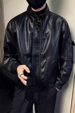 秋季新款拉链口袋机车皮衣男A368-P5812-P158，男装皮衣，电商A368