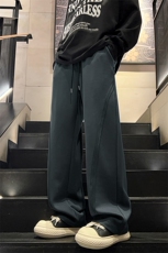特批P40无差价秋季新款高街阔腿裤男士运动卫裤设计感糯米裤K1508，男装休闲裤，电商A001