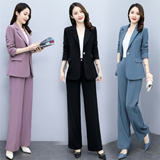 职业西装套装女2024春秋新款休闲时尚气质女神范干练工作服两件套，女装套装/套裙，关键词