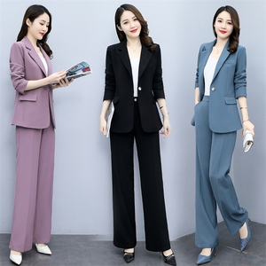 职业西装套装女2024春秋新款休闲时尚气质女神范干练工作服两件套图片