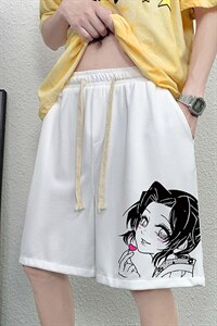 HD74153-P22 华夫格短裤男大码宽松五分裤男直筒中裤图片