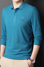 LB802男式2023秋季新款长袖全棉T恤男韩版商务休闲男装体恤P58，男装T恤，电商B360
