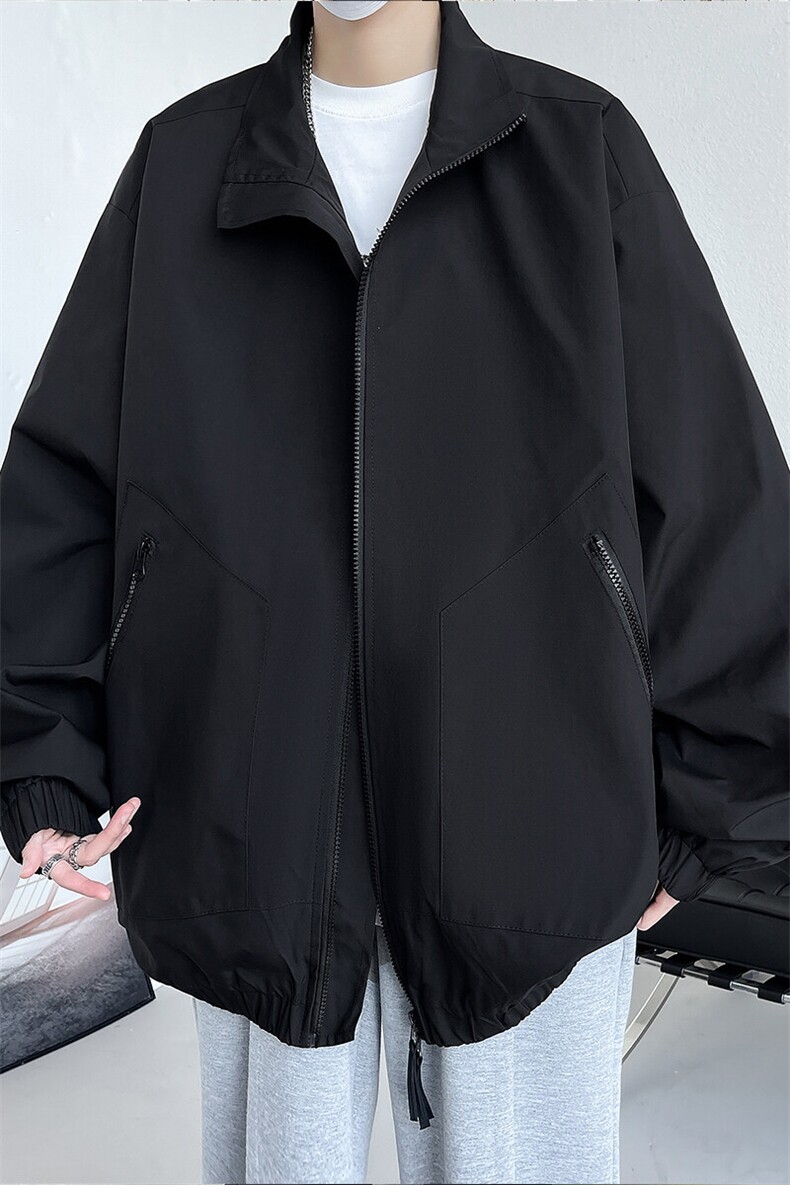 JK9080/P60春装新款防水冲锋衣休闲夹克男高街百搭宽松设计感外套,男装夹克,电商A141