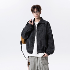 秋冬钢印扎染皮夹克外套男D309B-JK01-P90控128，男装夹克，电商D309B