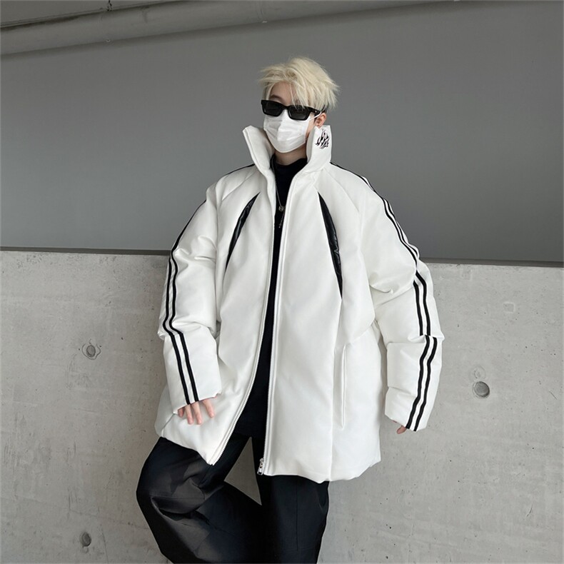 三条杠皮棉服冬季宽松棉衣立领冬装棉袄外套男MY2416-特100控168,男装棉衣,电商B370