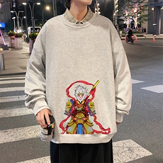 S6203-P28加绒款-P33秋季圆领卫衣男大码韩版宽松长袖外套，男装卫衣，电商A040