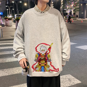 S6203-P28 加绒款-P33 秋季圆领卫衣男大码韩版宽松长袖外套图片