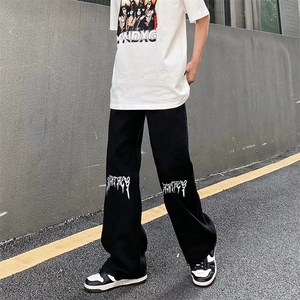 牛仔裤潮牌ins复古街头水洗直筒裤长裤男女潮N0119-P40图片