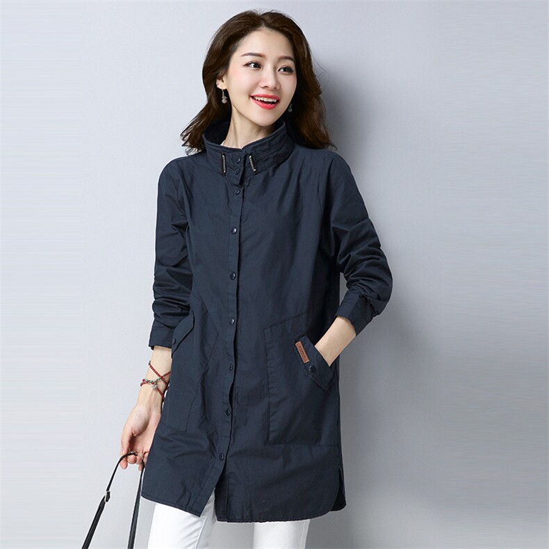 2021年秋款长款风衣纯绵外套风衣137款，女装风衣，秋牧寒烟