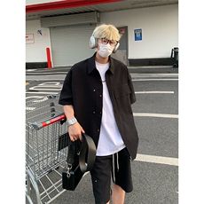 日系泡泡格短袖衬衫套装DC2230特P30控58/DK8606特P30控58，男装T恤，电商A007