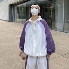 防晒服套装男夏季运动风拼色时尚防晒衣夹克衫XZ514-2-1608-P98，男装防晒衣，星座514-2(原B239)