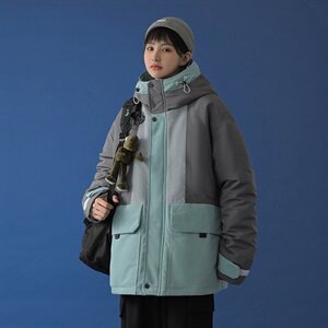 20年冬季新款撞色拼接连帽学院风羽绒服含DS-B293-Y782-P245图片