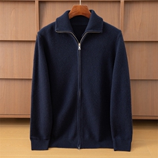 2025年秋季时尚百搭通勤简约休闲，男装羊绒开衫，米亚康羊绒