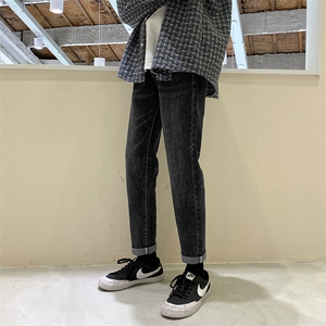 春秋季轻熟风休闲裤男蓝灰色修身小脚男裤微弹力牛仔裤 796/P65图片