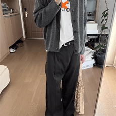 重磅秋冬男女北极绒开衫毛衣美式复古休闲慵懒风单排扣针织衫外套，男装针织衫/毛衣，电商A486-1