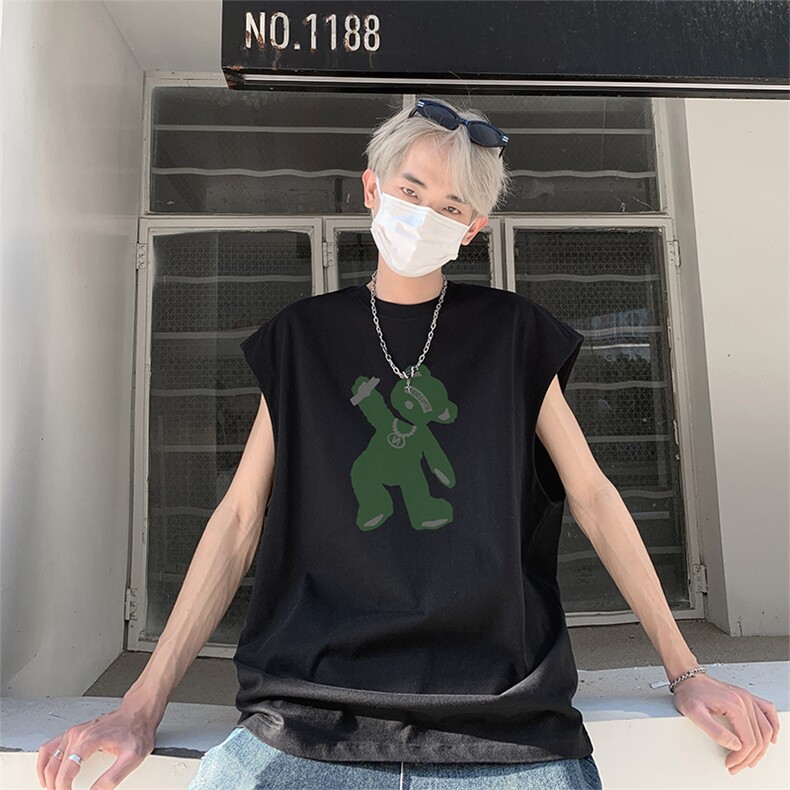 直播抖音得物品质纯棉250克无袖背心T恤T2534P25控39,男装背心/马甲,电商C408(原B339-1)