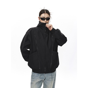 可二开拉链装饰解构大码M-5XL夹克女聚酯纤维JK78092P69控108图片