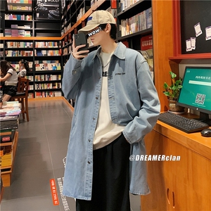 FY678-P78-控108 M-5XL现货风衣长款大码宽松过膝大衣图片