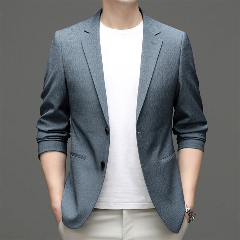 秋季新款西装男西服简约外套西服商务休闲小西装单西图片