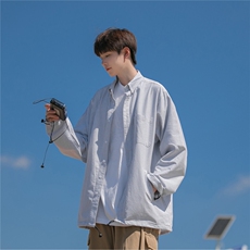 春季新款长袖条纹衬衣夹克外套，男装衬衫，四季星座518-2