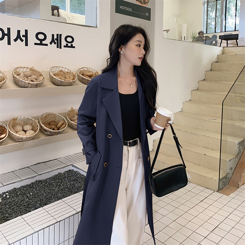 乔觅卡其色风衣女中长款2025年秋季新款韩版收腰小个子大衣外套,女装风衣,沫晗依美
